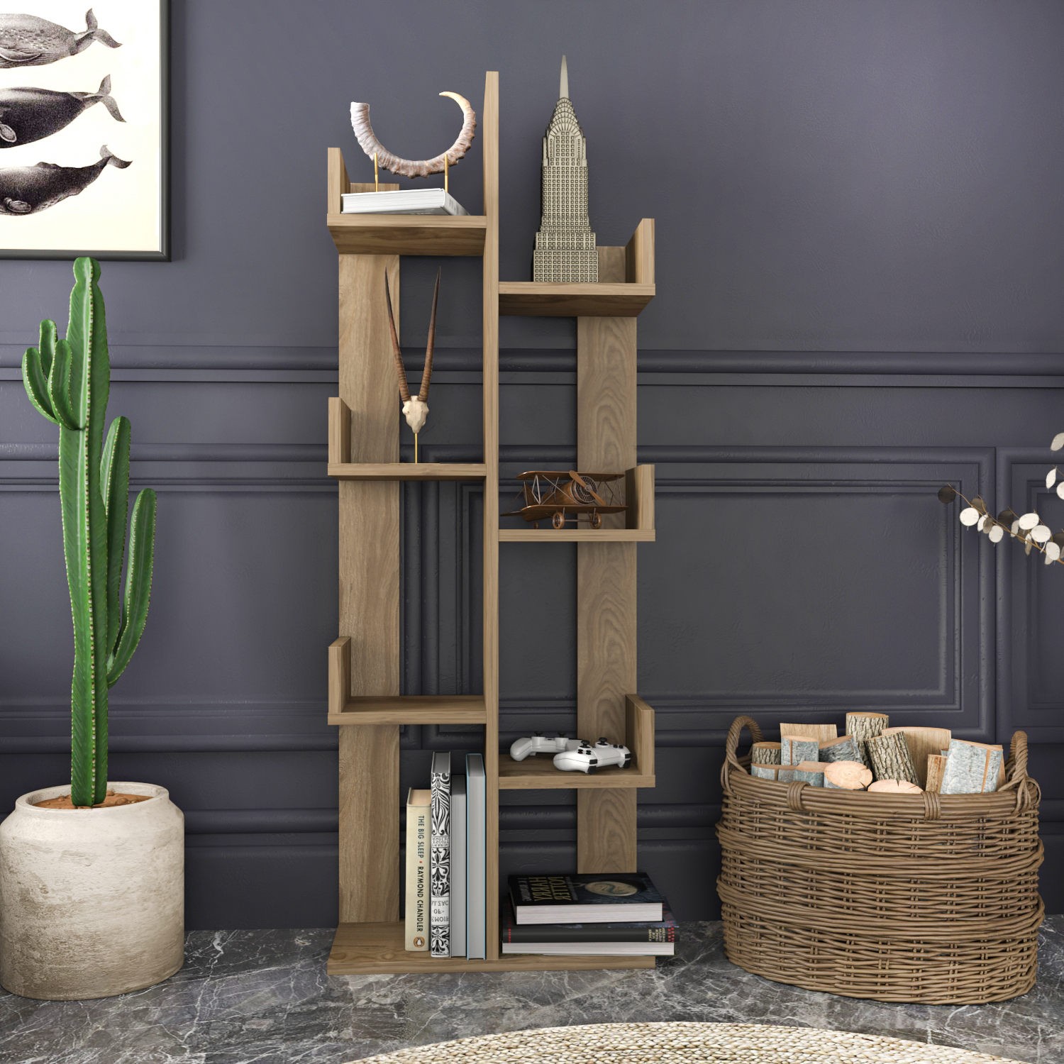 Полица Hanah Home 50x173x22cm кафеава