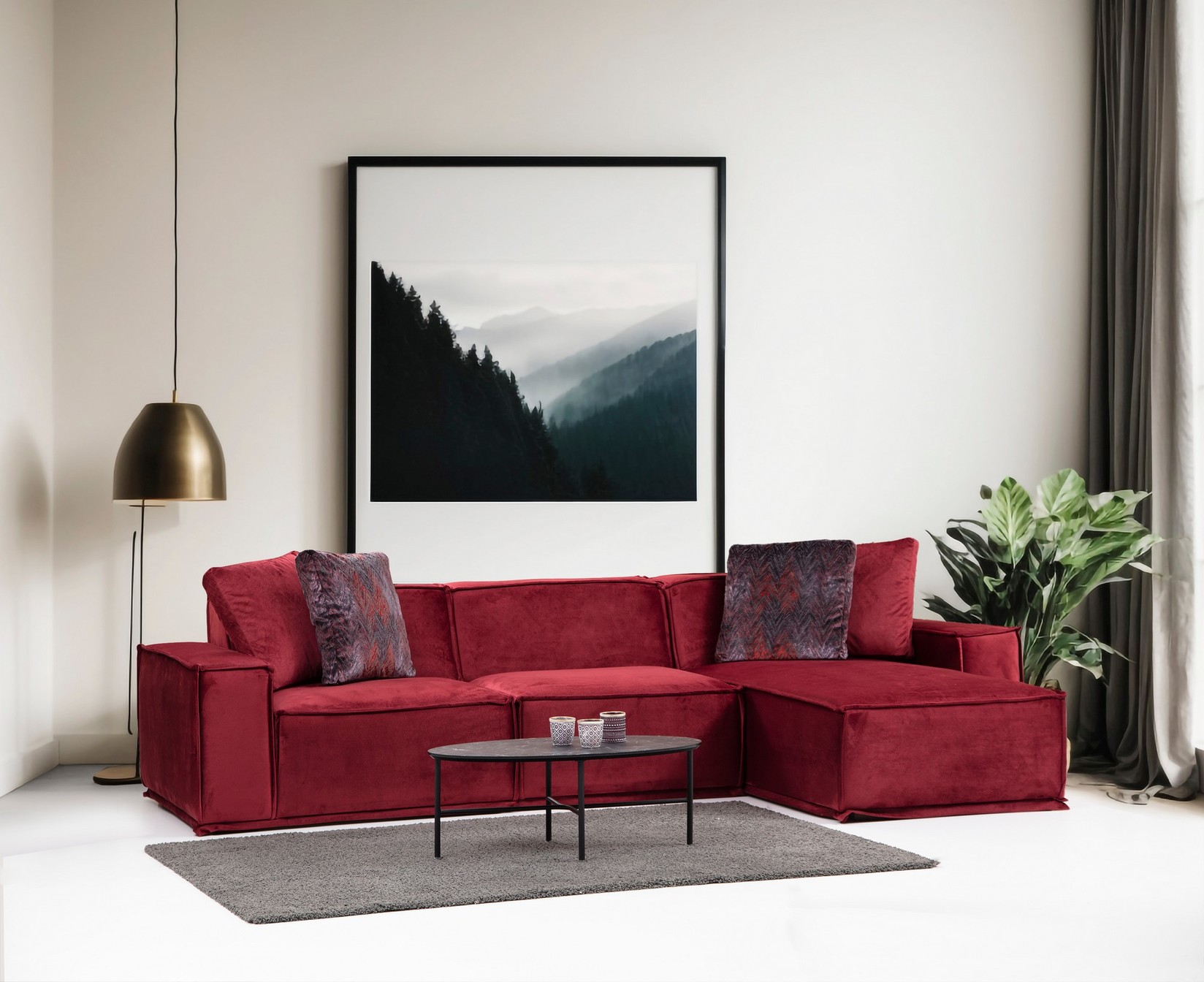 Аголен сет софа Atelier del Lego 100x76x300cm црвена