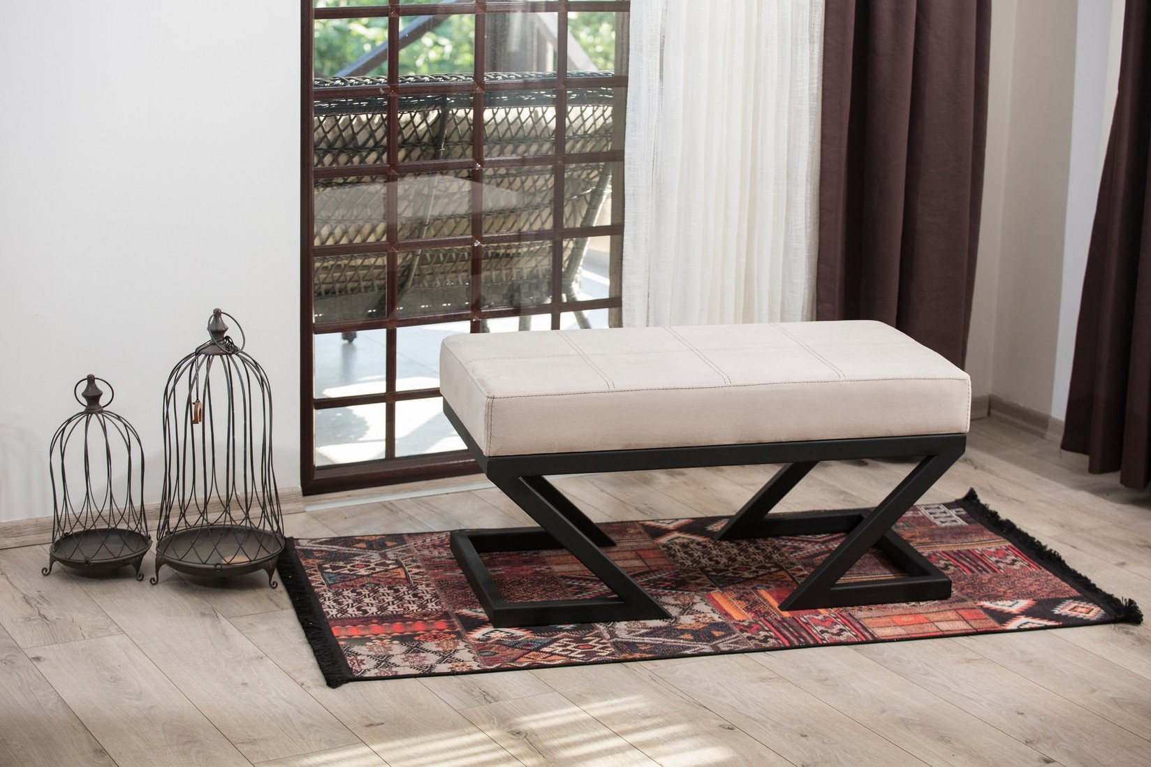 Столче за софа Atelier del 90x45x45cm, беж