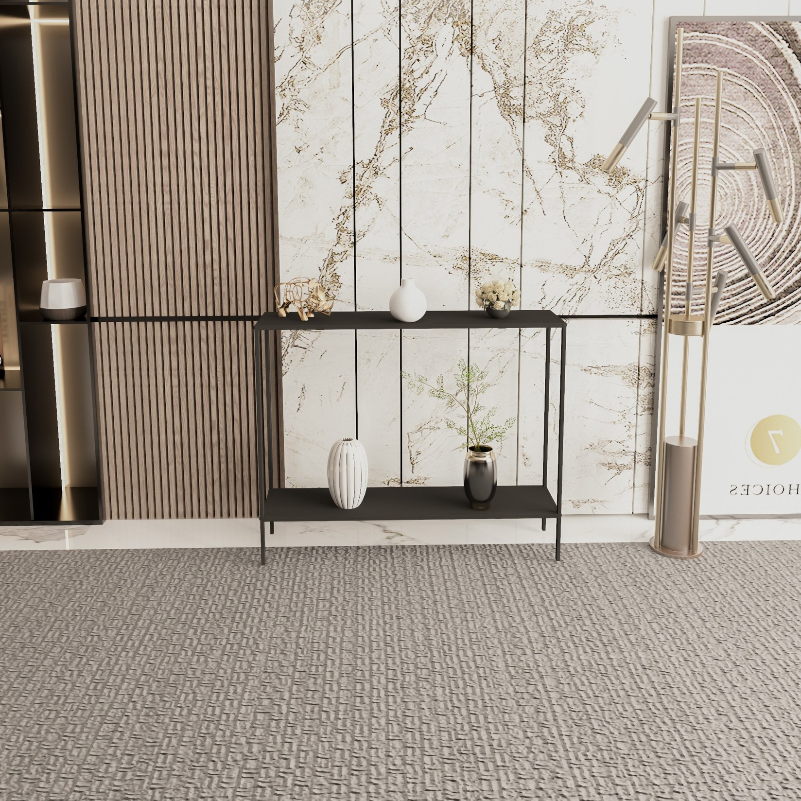 Полица Hanah Home 15x78x15cm црна