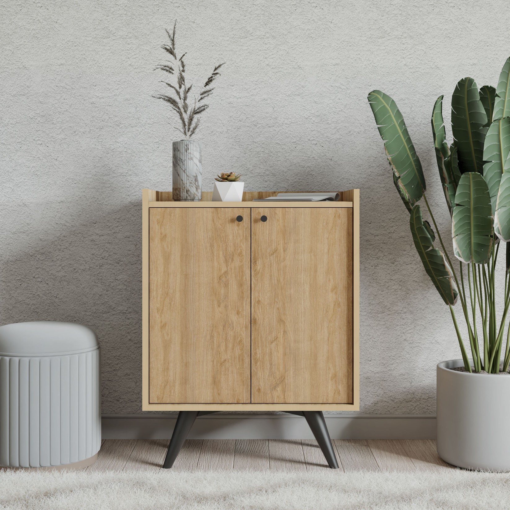 Комода Hanah Home Seoul 70x40x91.5cm даб-црна