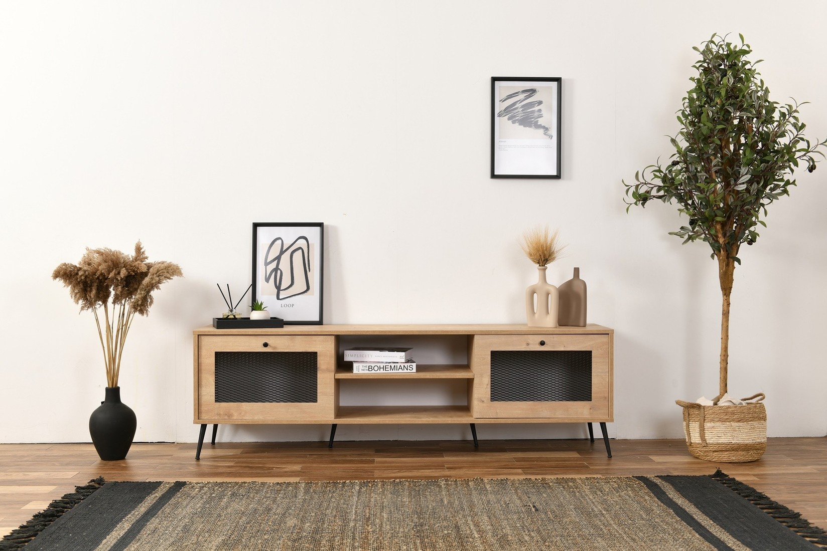 Hanah домашен телевизор со жици од даб 180