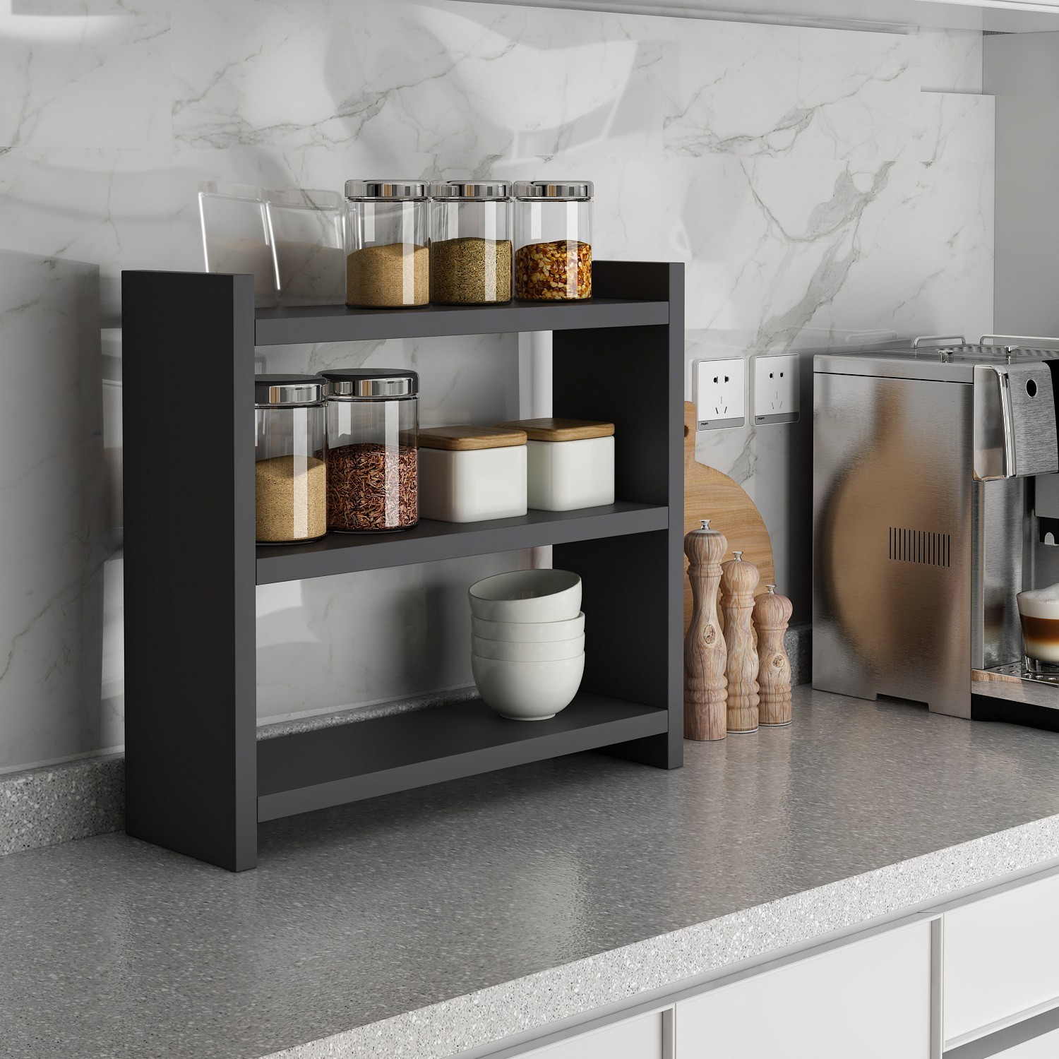 Кујнска полица Hanah Home 44x10x40cm Антрацит