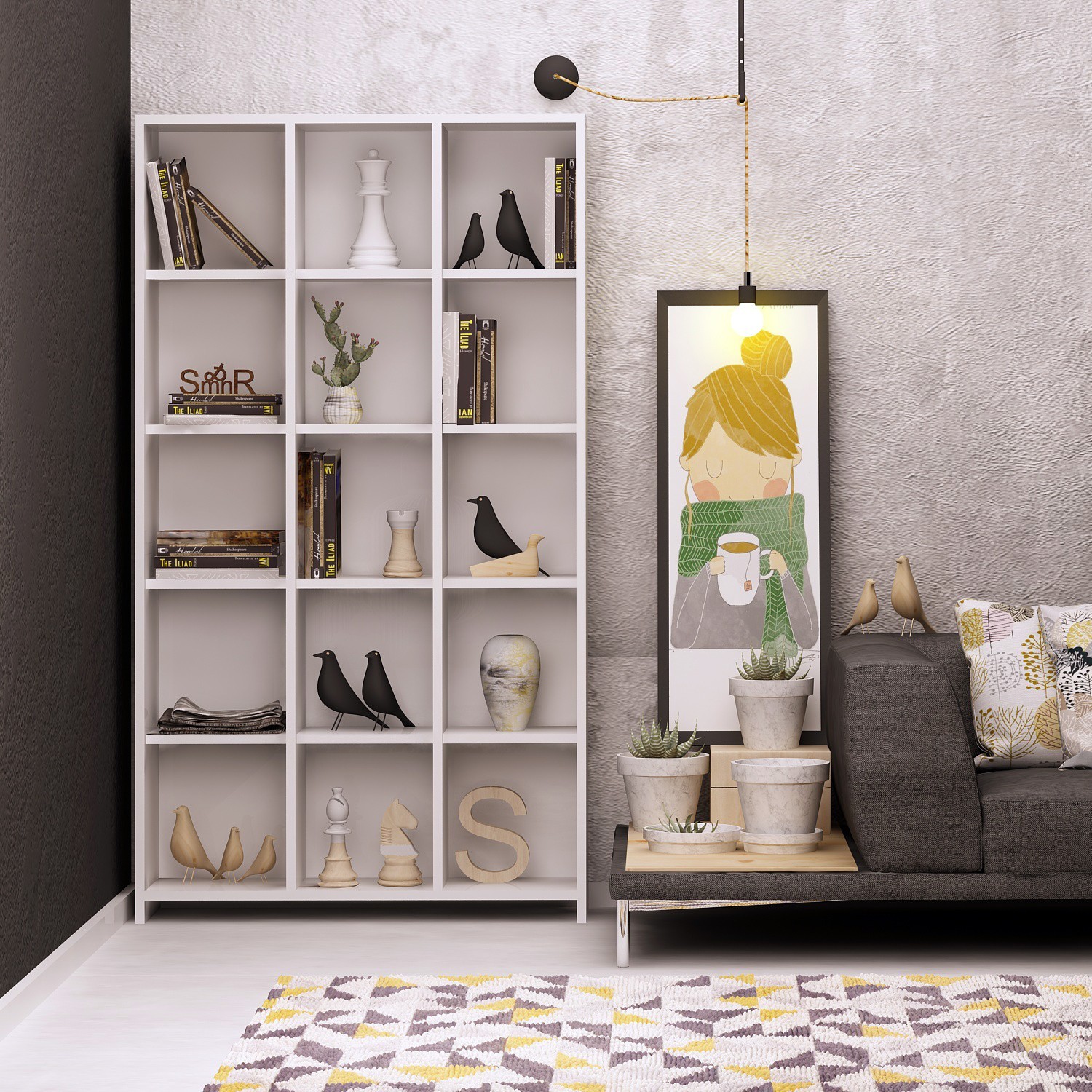 Полица Hanah Home 90x160x25cm бела