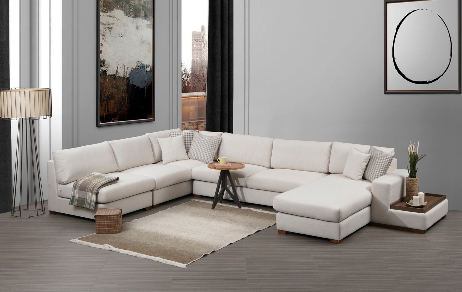 Аголна гарнитура Atelier del Sofa Loop 9 бела