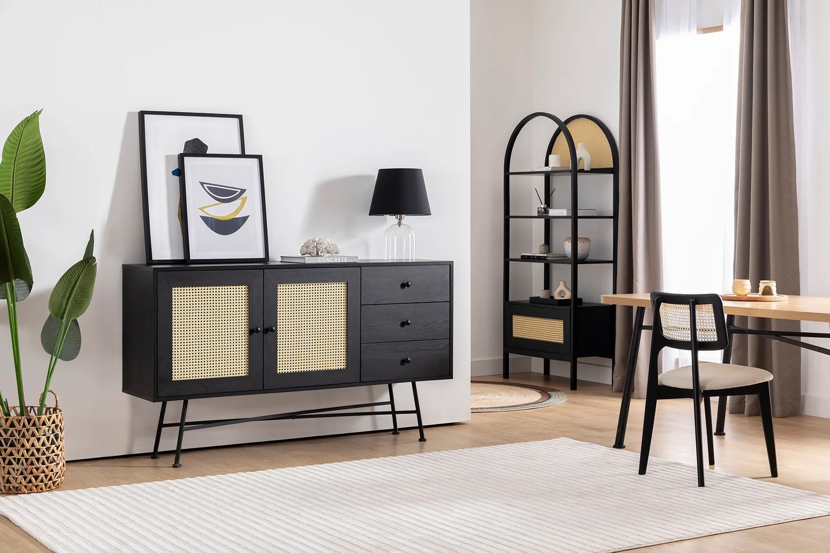 Комода Hanah Home Nala 160 160x90x40cm црна