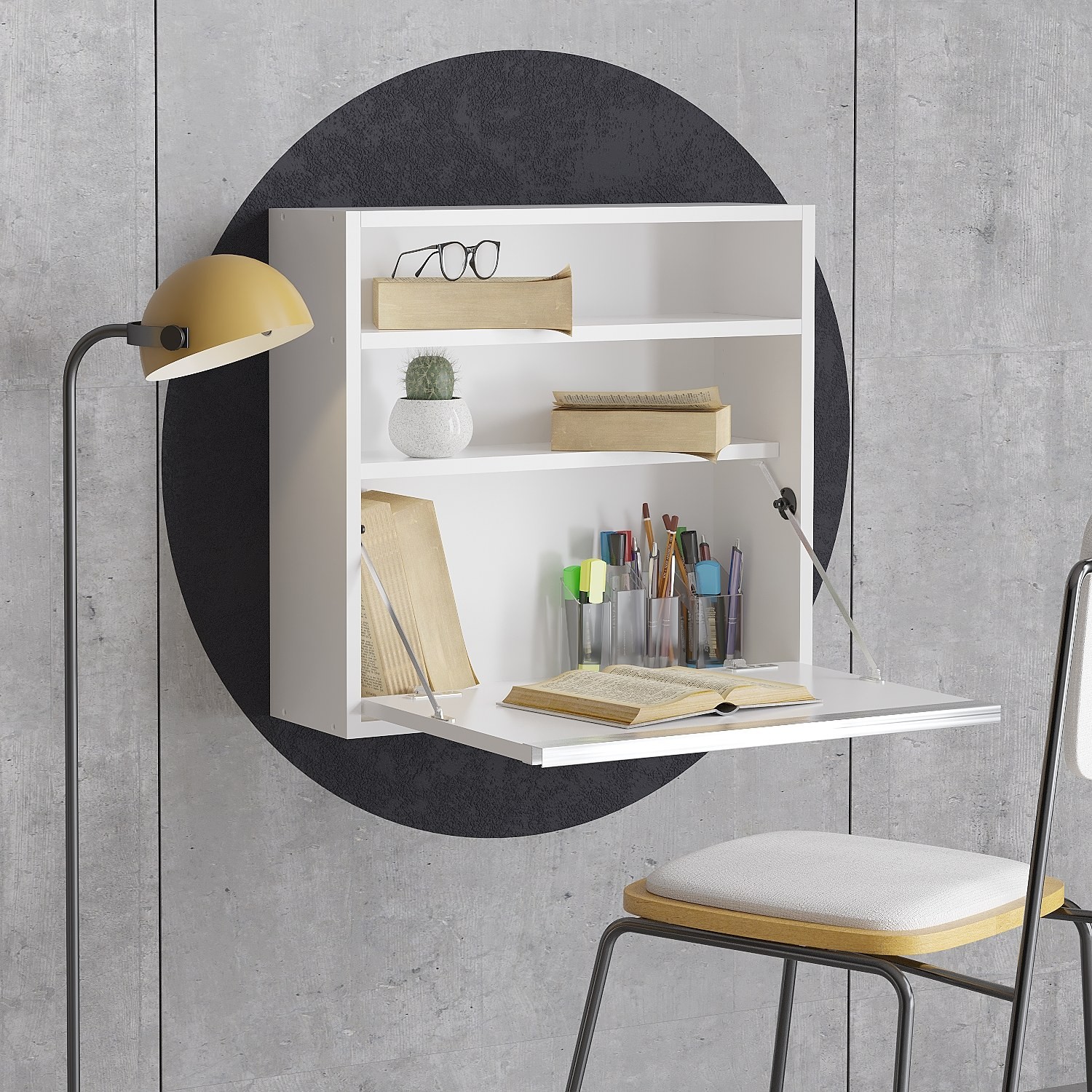 Биро Hanah Home 64x60x20 см бело