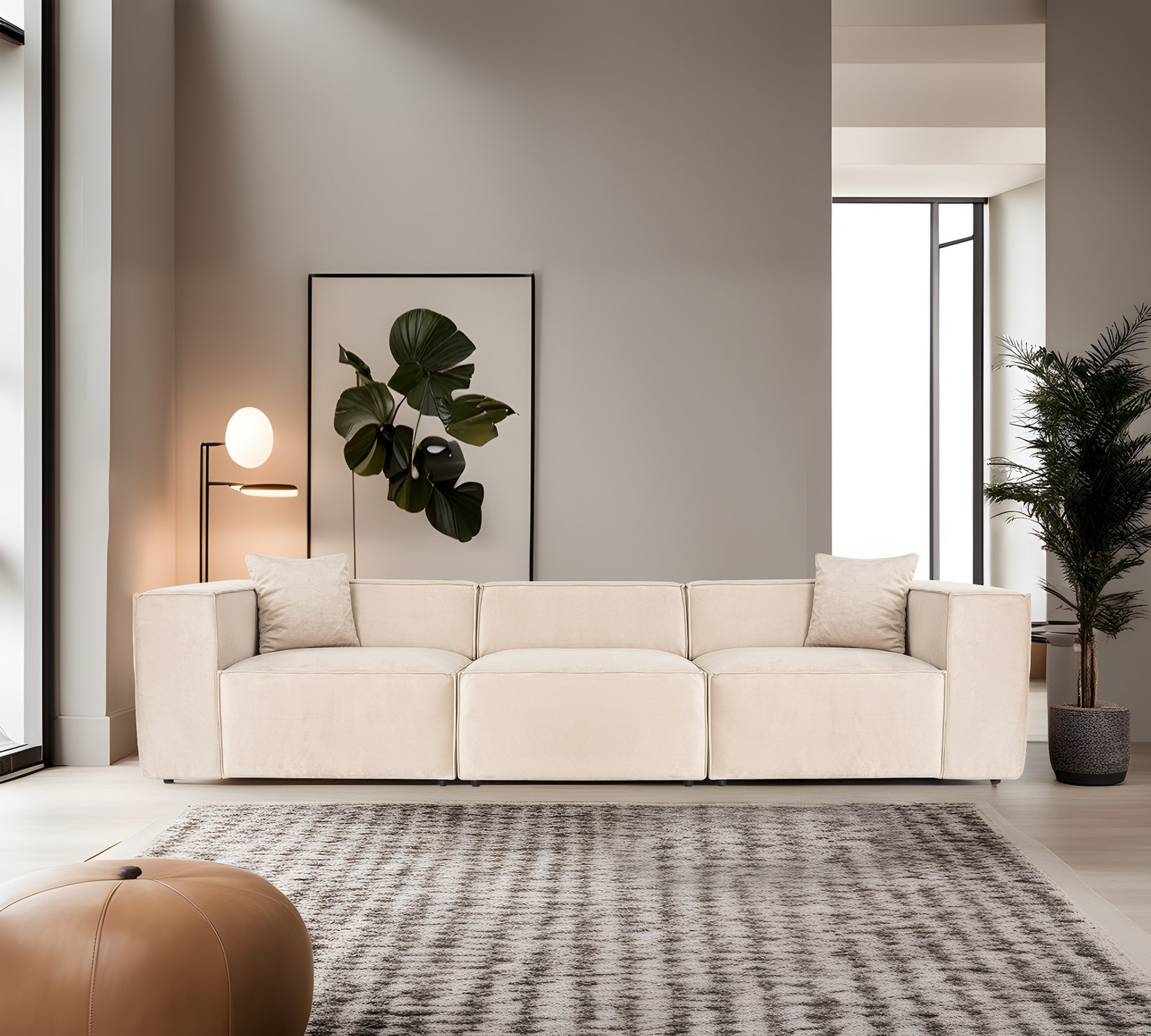 Atelier del Sofa Trosed Lora 108x65x303cm Крем