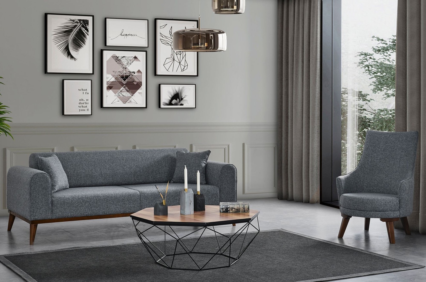 Фотелја Atelier del Sofa Cofi 87x102x72cm Светло сива