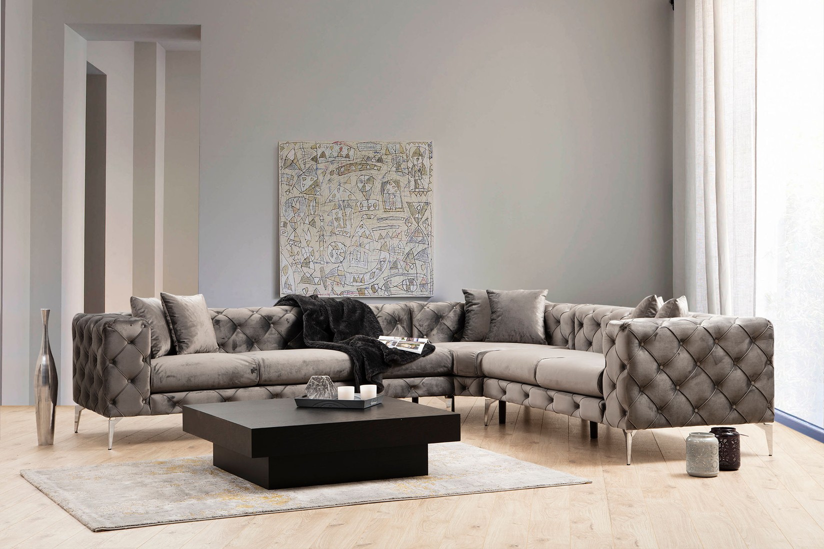 Аголна гарнитура Atelier del Sofa Como 310x70x270cm Антрацит