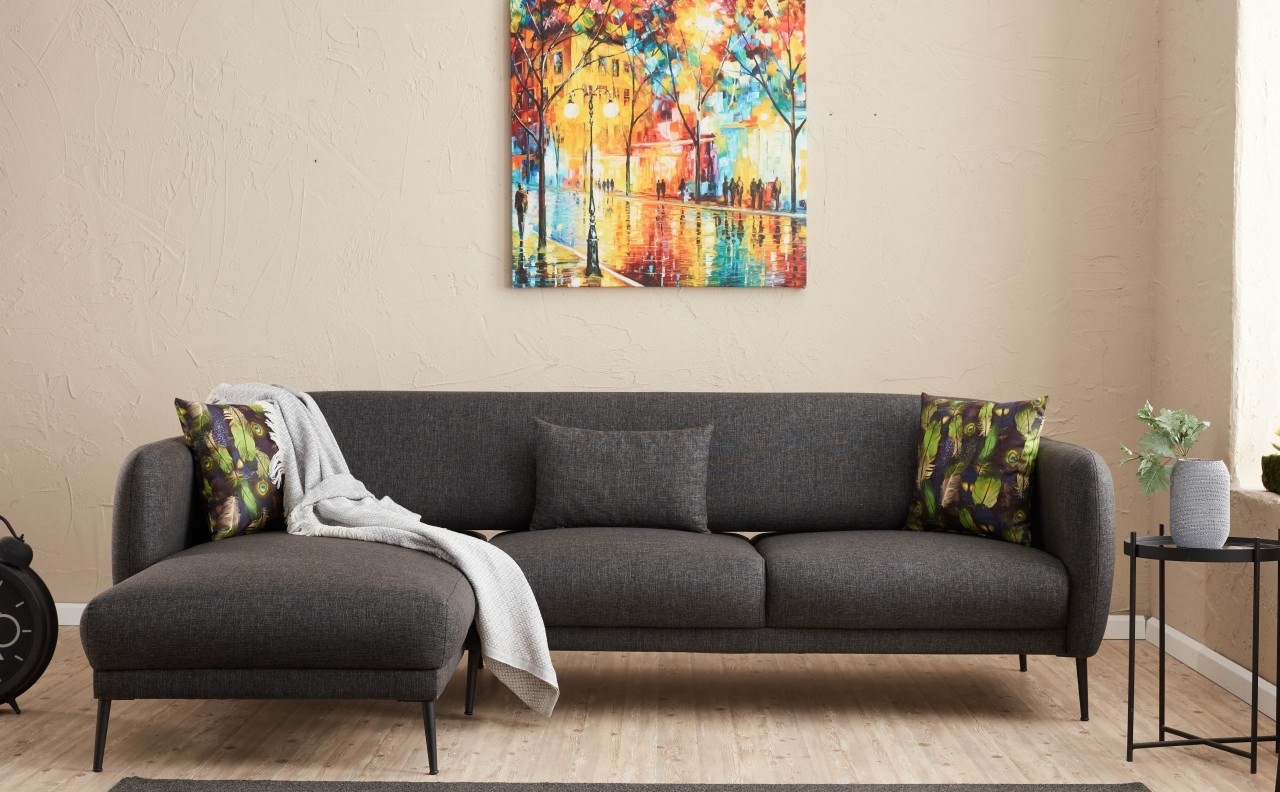 Аголна гарнитура софа Atelier del Venus L 265x80x163 см Антрацит