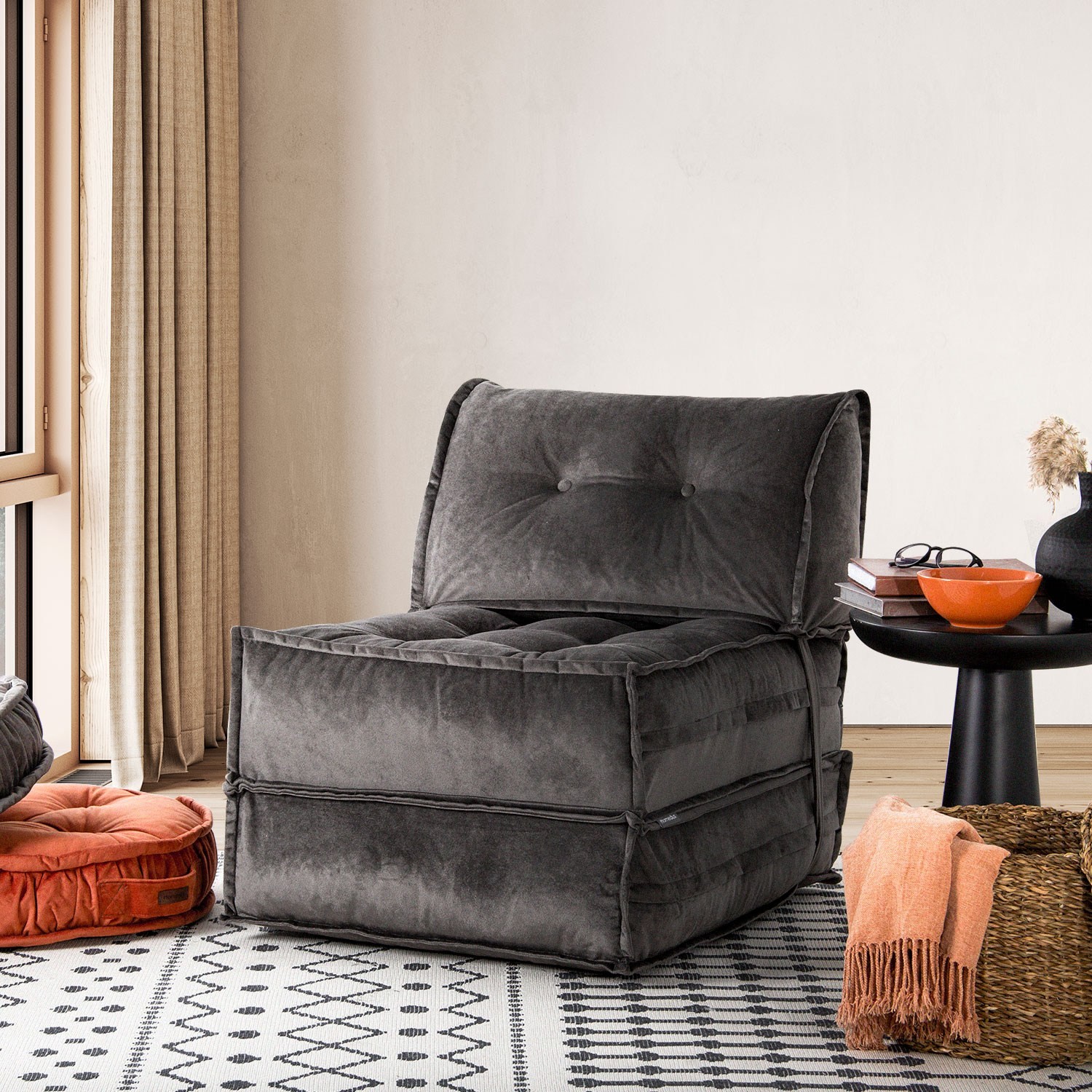 Фотелја Atelier del Sofa Mocca, 65x78x78cm, Антрацит