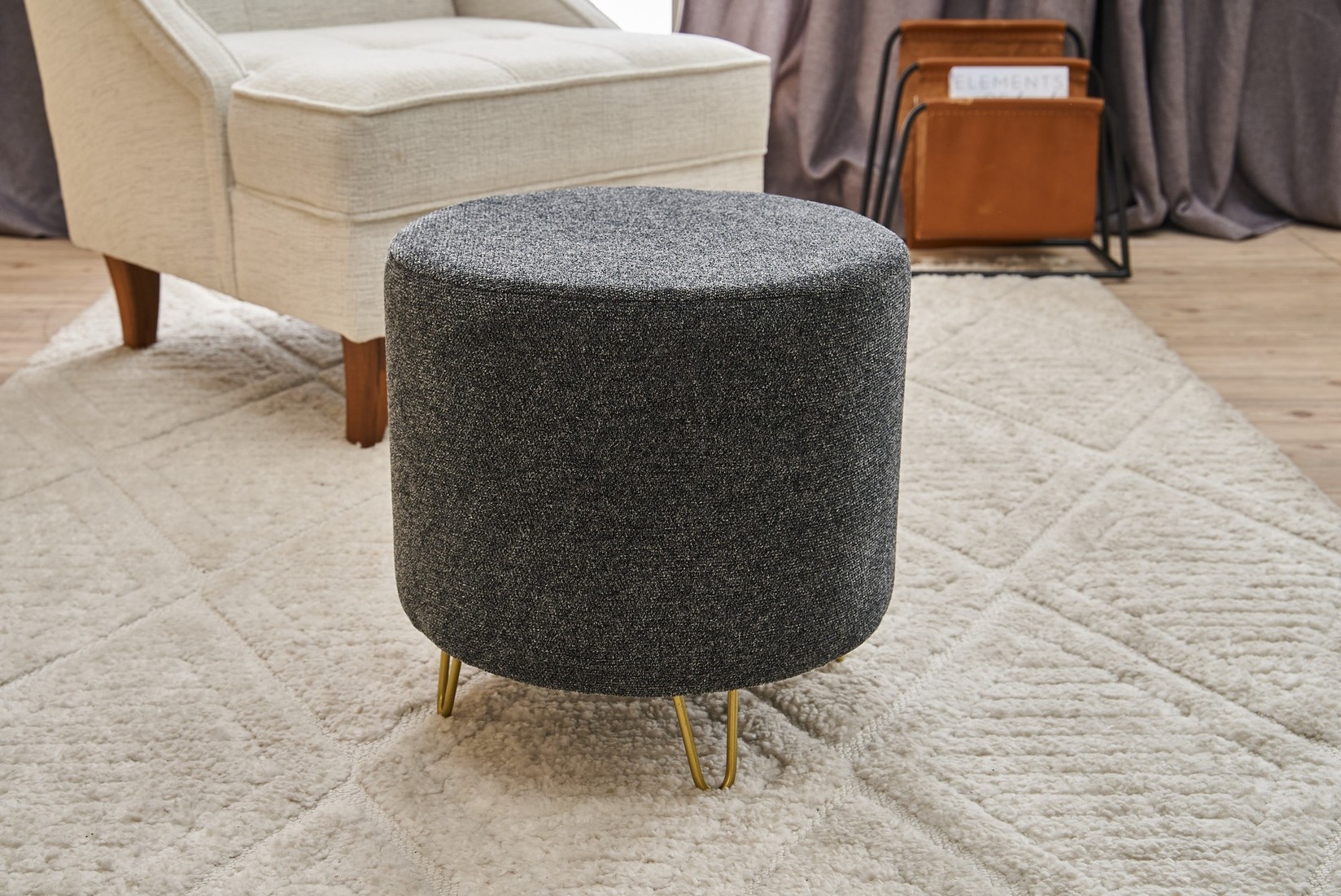 Столче Atelier del Sofa 40x40cm, Антрацит-Бакар