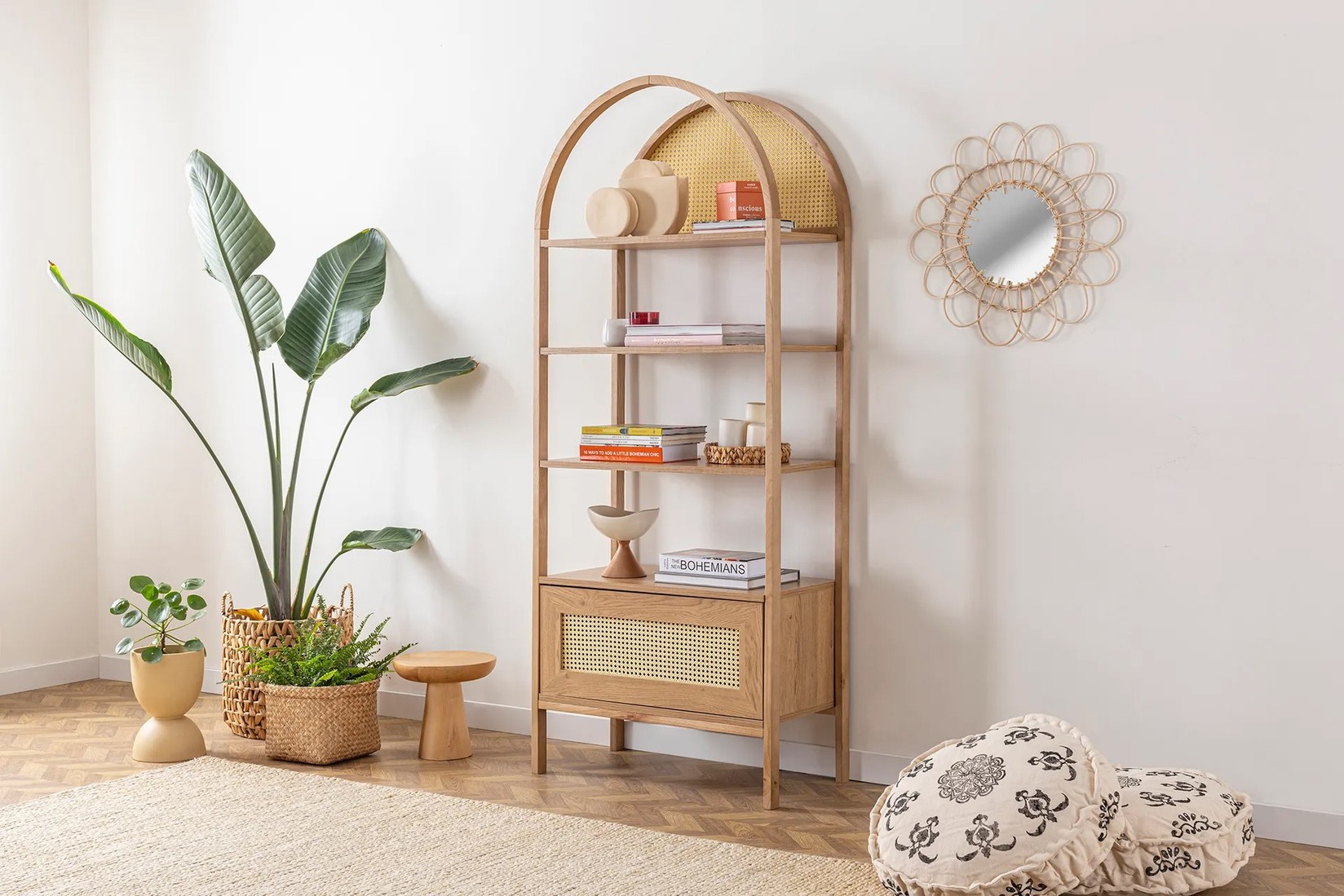 Полица за дом „Хана" 75x182.5x40 см, беж