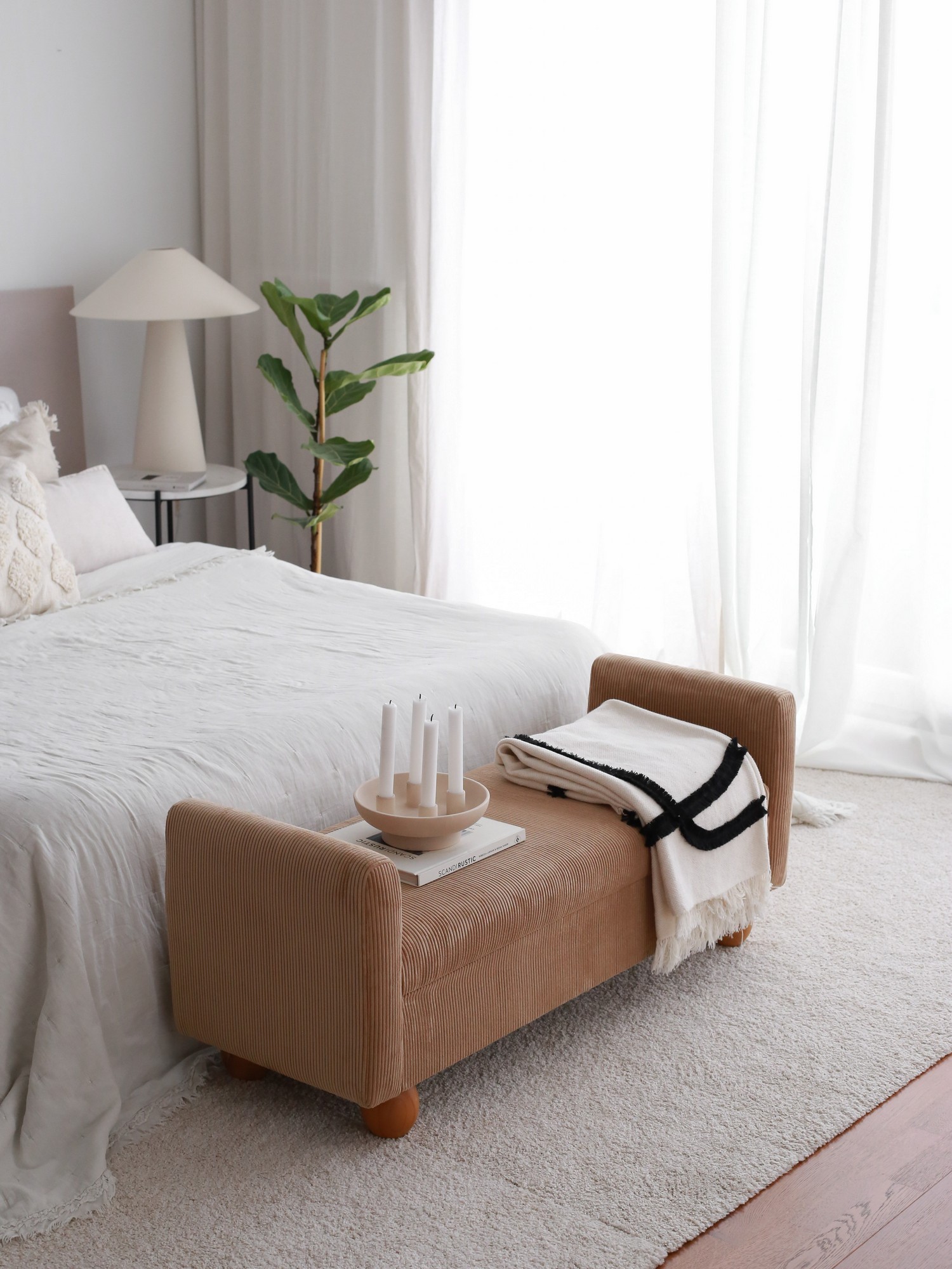 Трпезариска клупа Atelier del Sofa Sandikli 115x55x40cm Камел