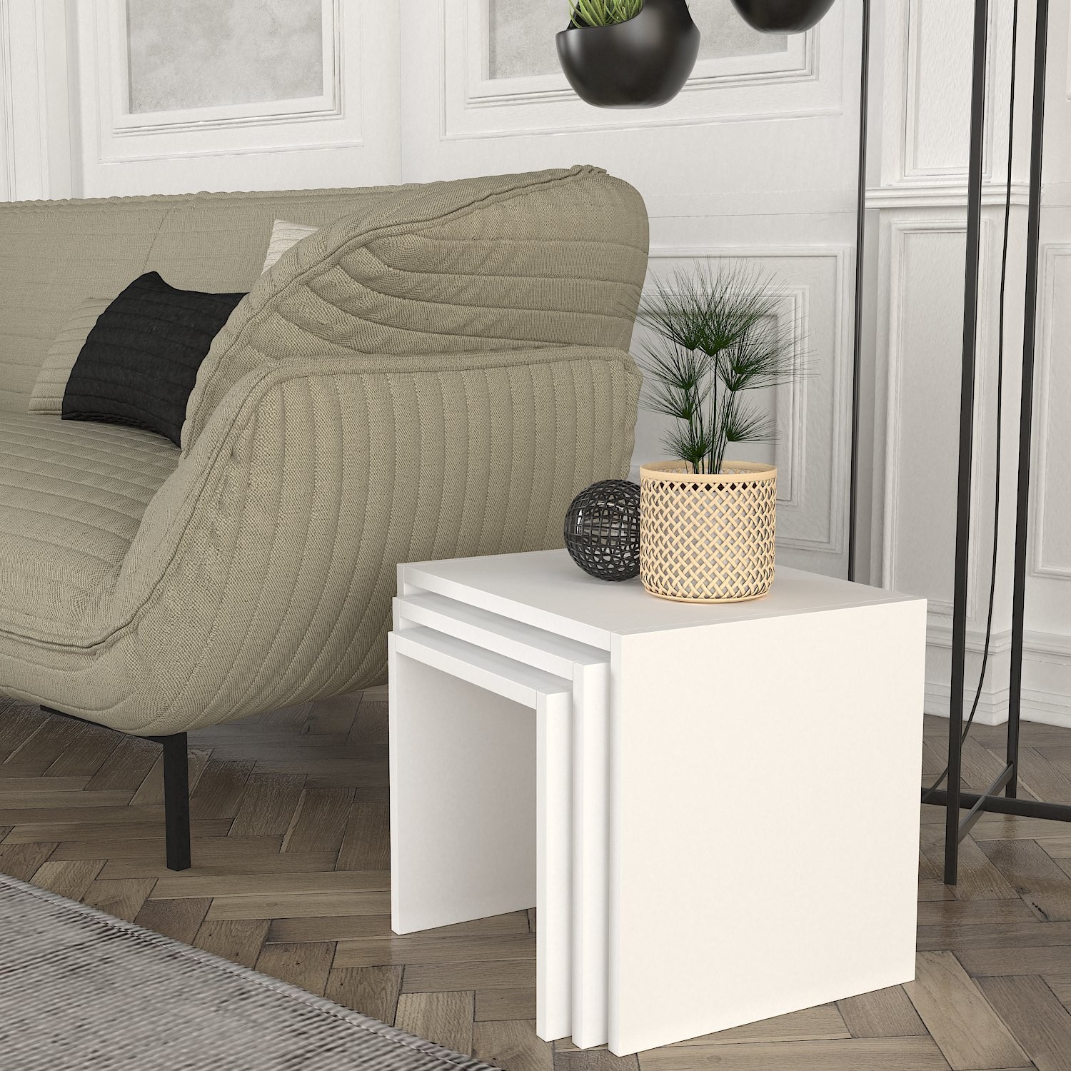 Комплет маса Hanah Home Club, 3 парчиња Zariel White