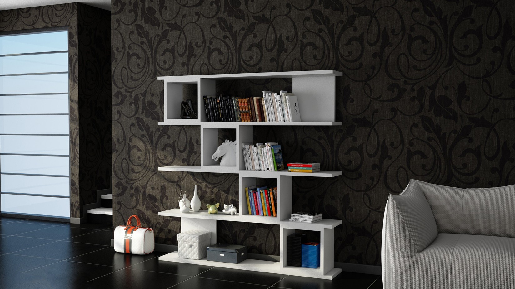 Полица Hanah Home 120x119.9x19.5cm бела