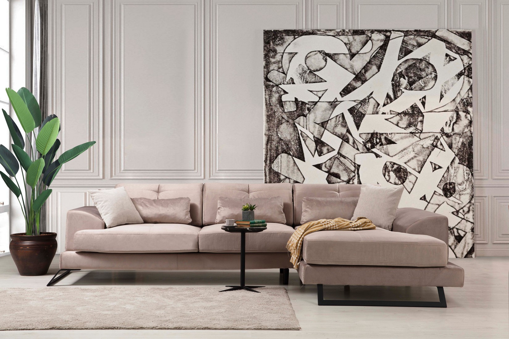 Аголна гарнитура Atelier del Sofa Frido 100x92x308cm беж
