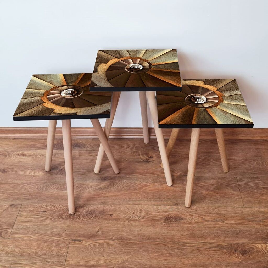 Hanah Home Комплет масички за кафе 3Shp360, 3 парчиња, кафеава