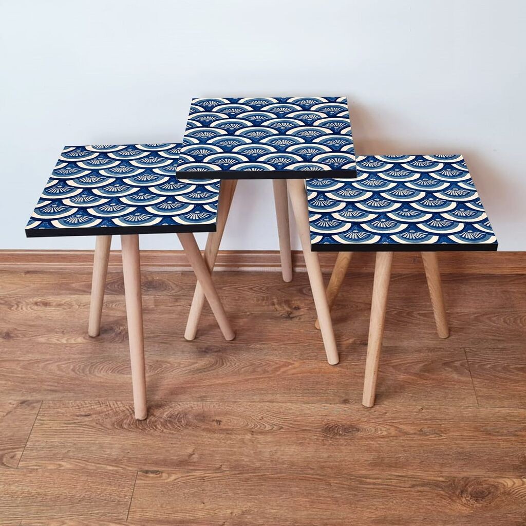 Комплет масички за кафе Hanah Home 3Shp157, 3 парчиња, сина