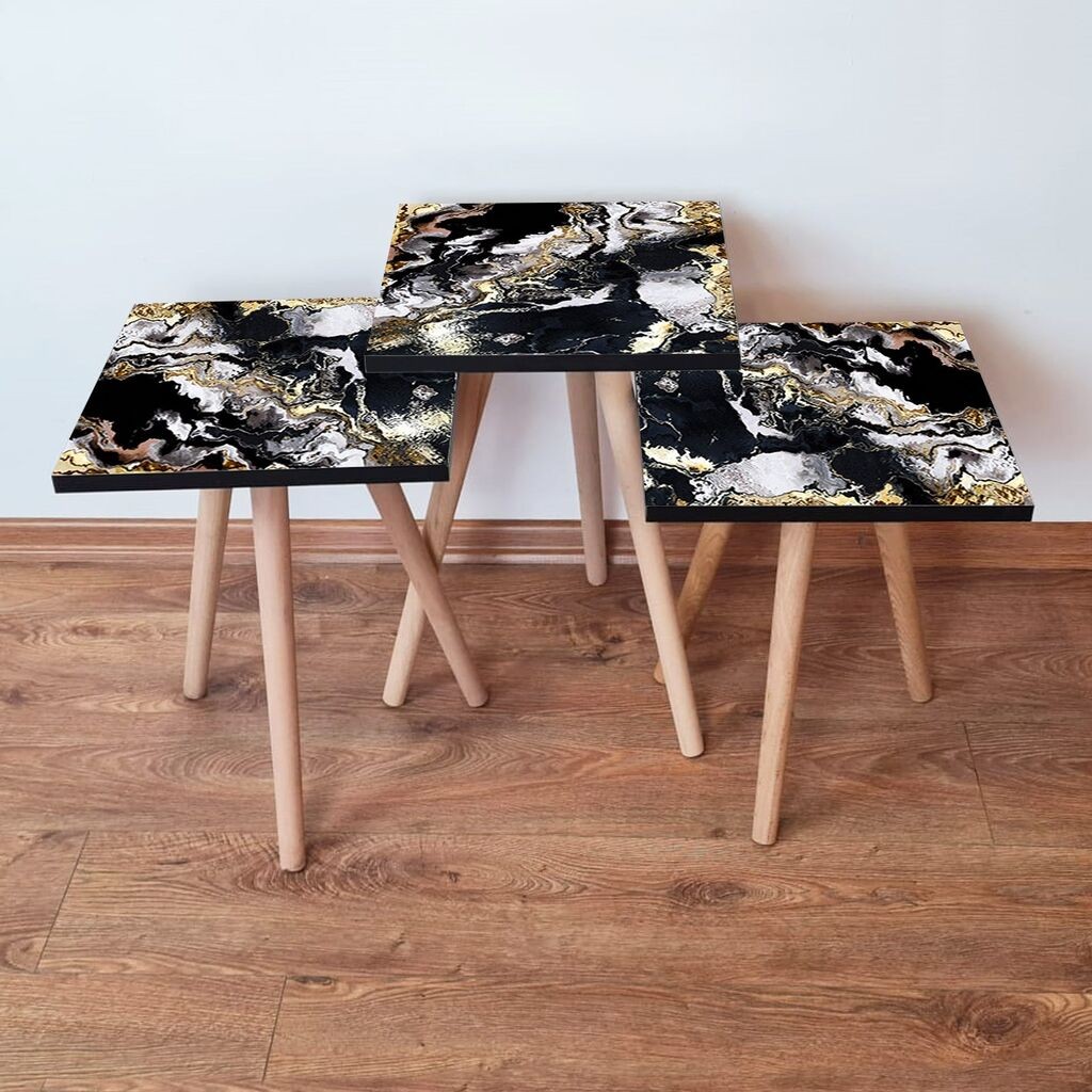 Комплет масички за кафе Hanah Home 3Shp159, 3 парчиња, црна