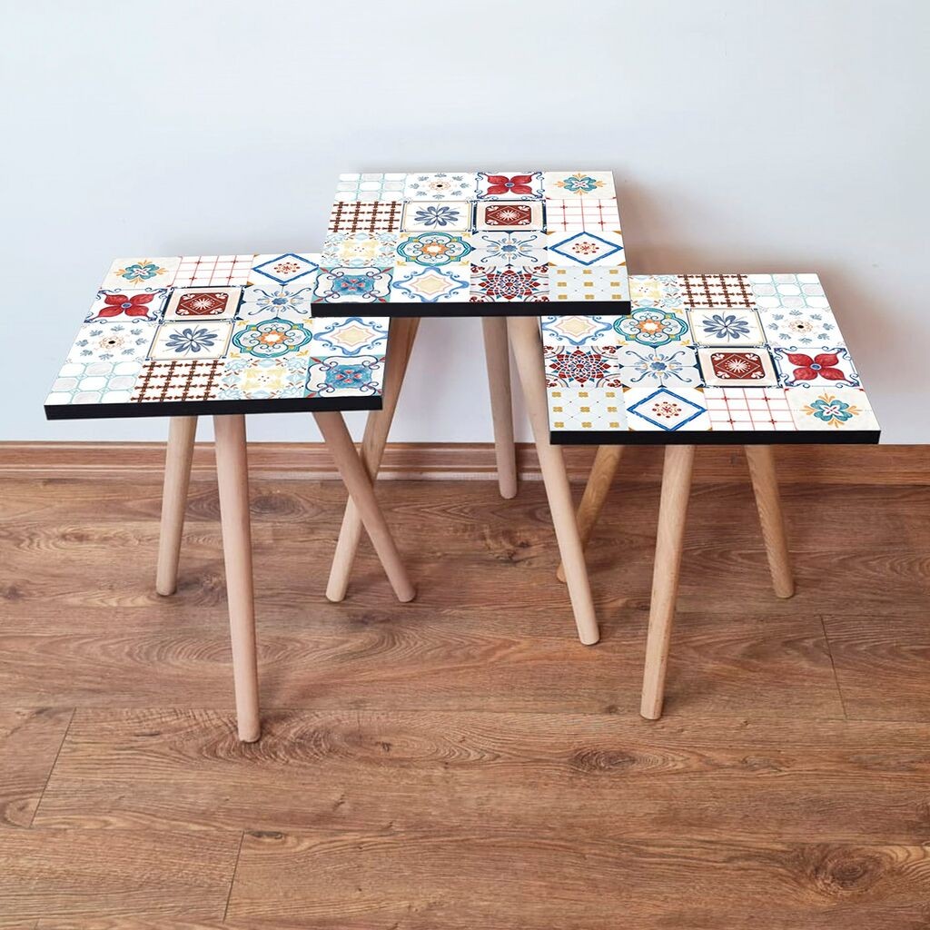 Комплет масички за кафе Hanah Home 3Shp398, 3 парчиња, шарени