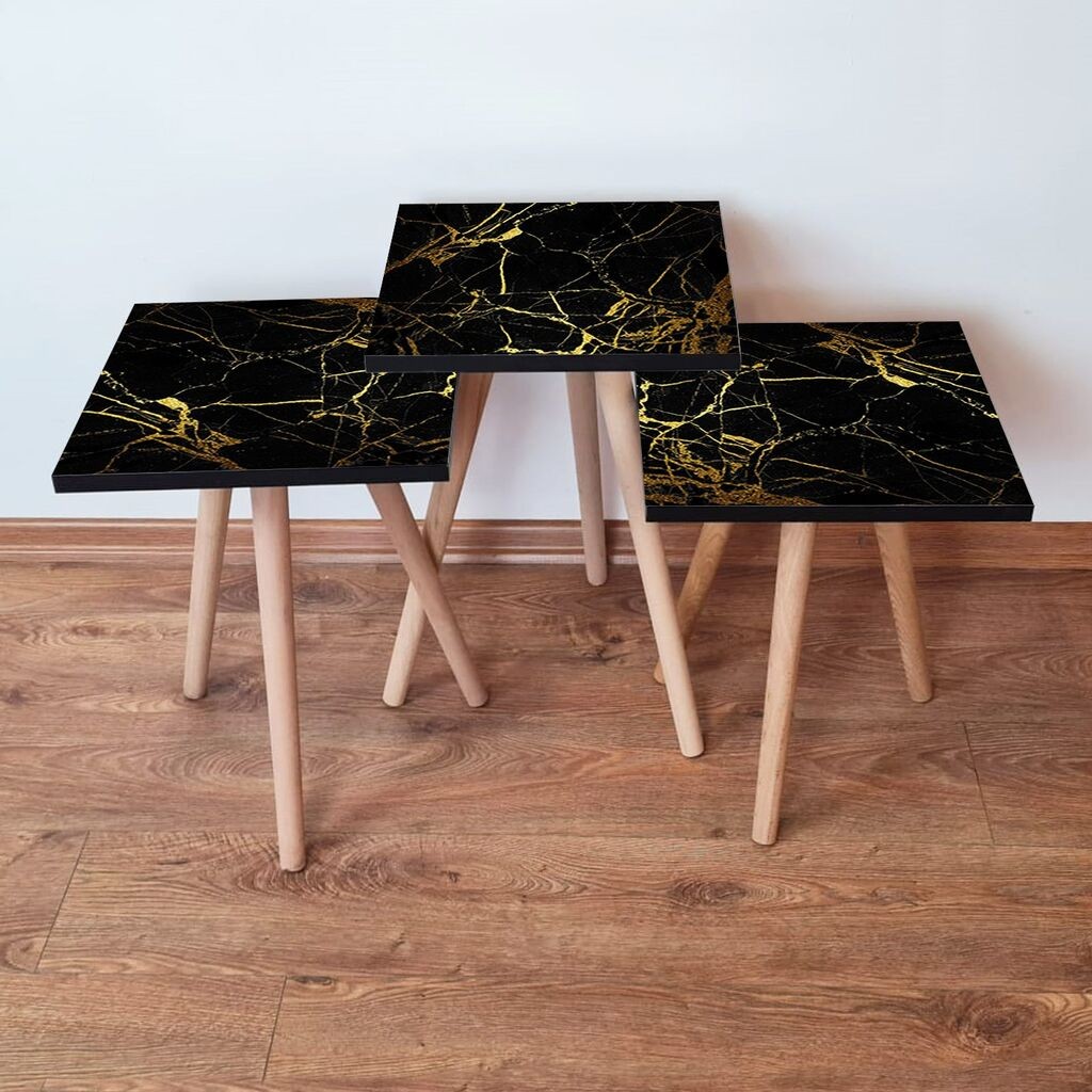 Комплет масички за кафе Hanah Home 3Shp184, 3 парчиња, црна