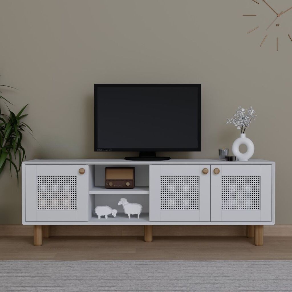 Комода за телевизор Hanah Home Bohemian 1600-144, 160x56x40 см, бела