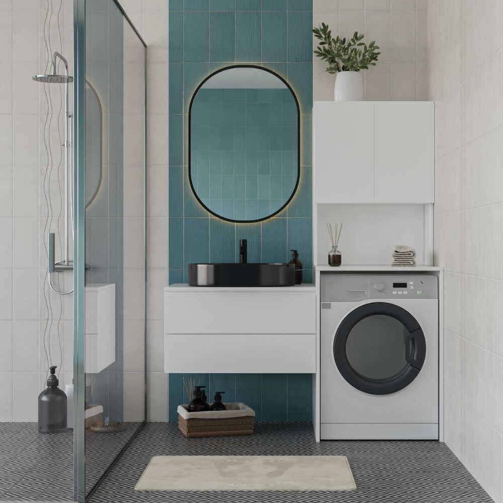 Hanah Home шкаф за машина за перење алишта Adr-482-Bb-1, бел