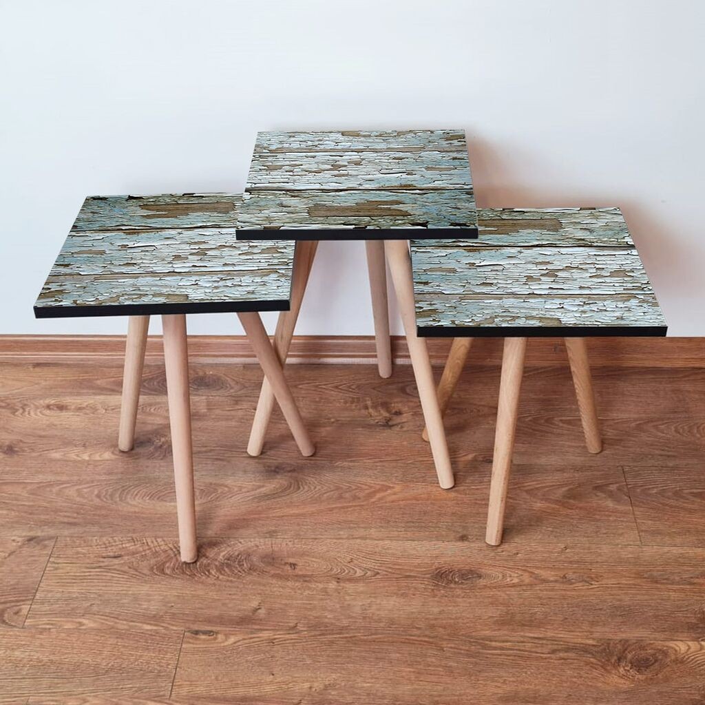 Комплет масички за кафе Hanah Home 3Shp257, 3 парчиња, светло сина боја