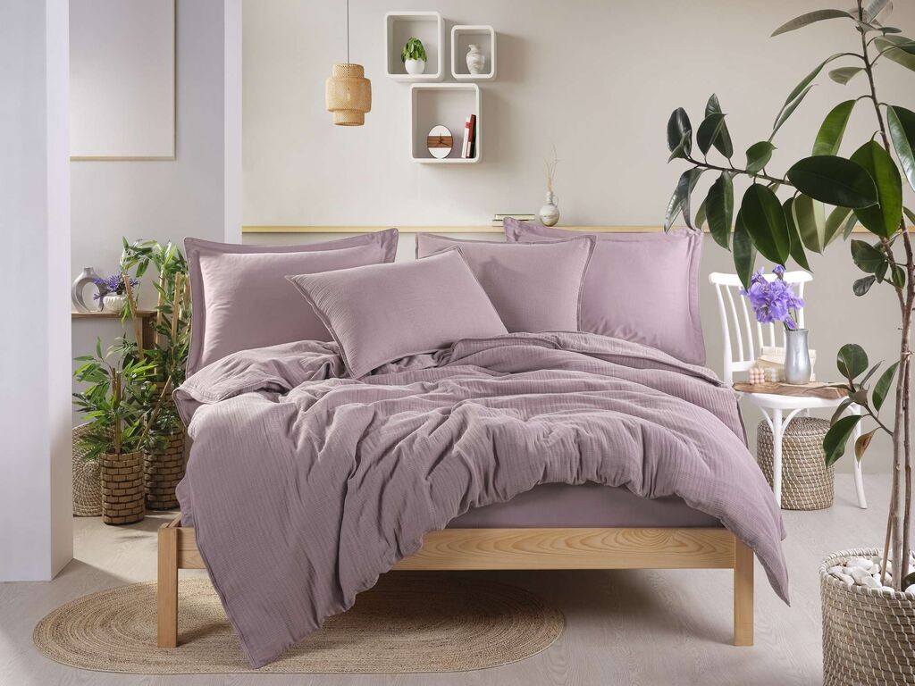 Комплет за постелнина L'essentiel Maison Muslin, 200x220 cm, виолетова
