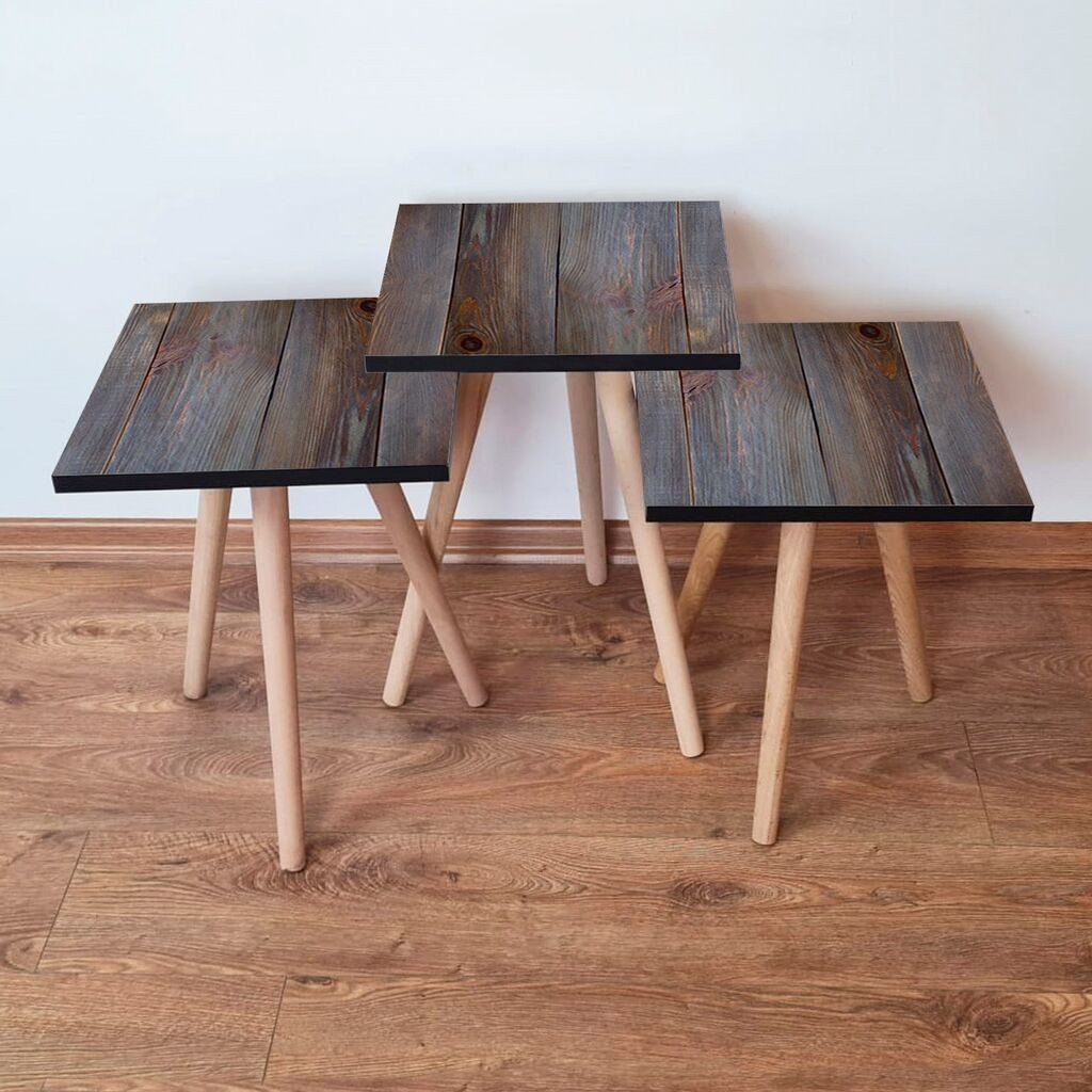 Комплет масички за кафе Hanah Home 3Shp120, 3 парчиња, темно сива