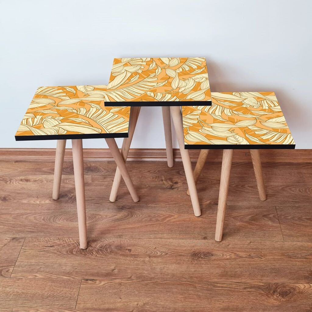 Комплет масички за кафе Hanah Home 3Shp204, 3 парчиња, портокалова