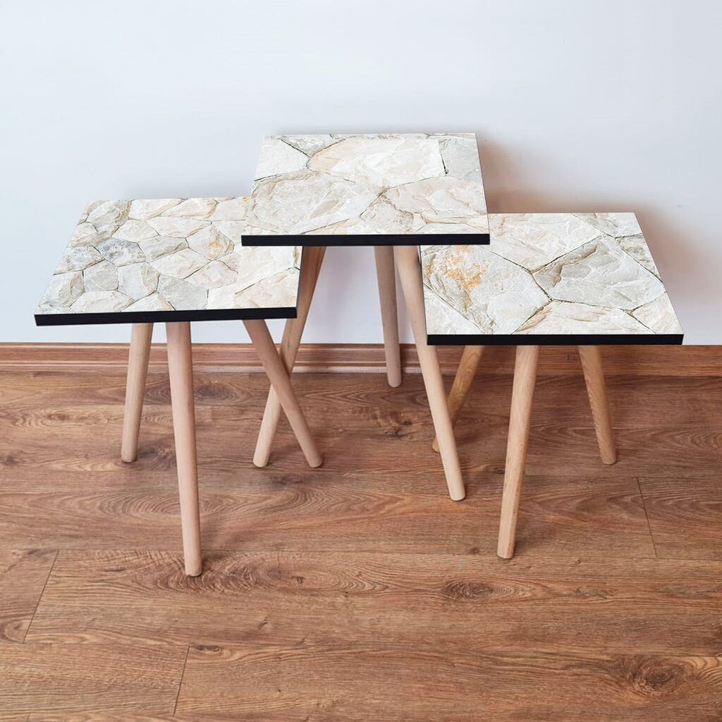 Комплет масички за кафе Hanah Home 3Shp390, 3 парчиња, крем боја