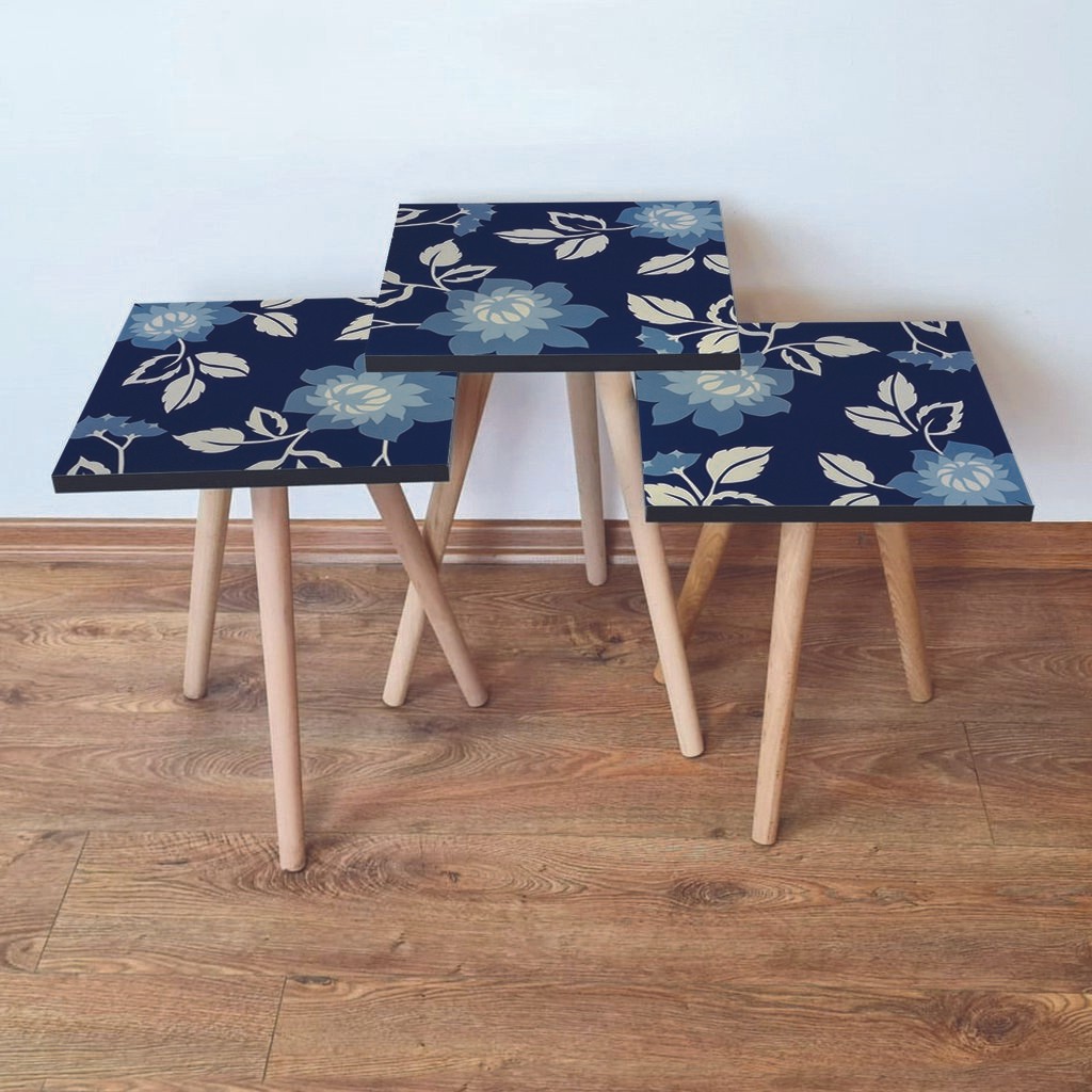 Комплет масички за кафе Hanah Home 3Shp60, 3 парчиња, темно сина боја