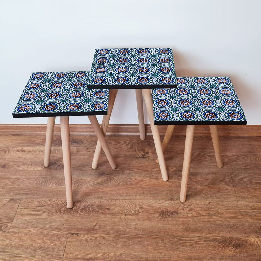 Комплет масички за кафе Hanah Home Club 3Shp50, 3 парчиња, сина