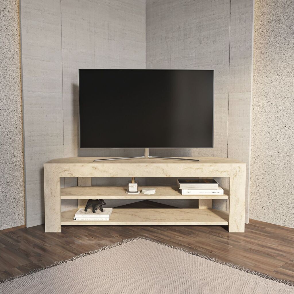 Комода „Хана" за домашен телевизор „Рита", 120x42x35 см, крем боја