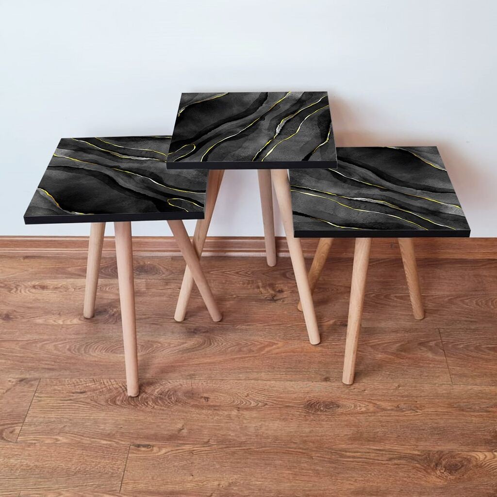 Комплет масички за кафе Hanah Home 3Shp164, 3 парчиња, црна