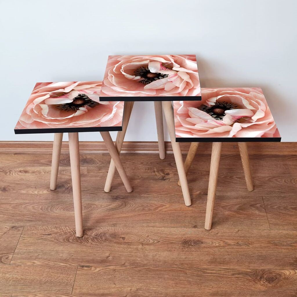 Комплет масички за кафе Hanah Home 3Shp251, 3 парчиња, светло розова