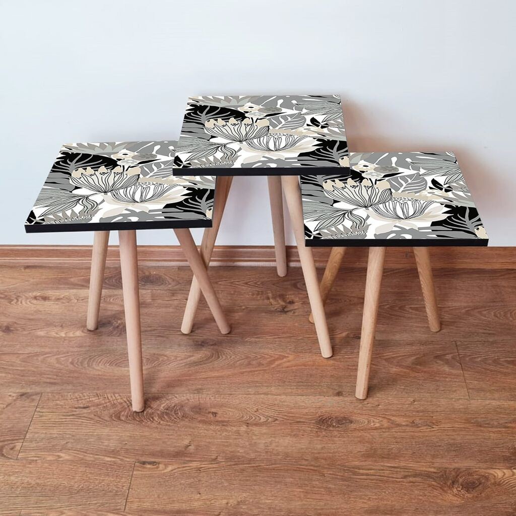 Комплет масички за кафе Hanah Home 3Shp213, 3 парчиња, сива