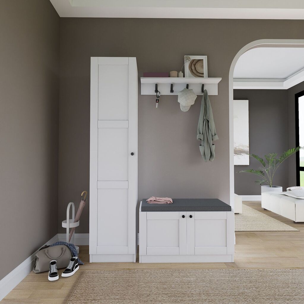 Гардеробер Hanah Home во ходник Lucas 1600-54, 130x182x35 см, бел