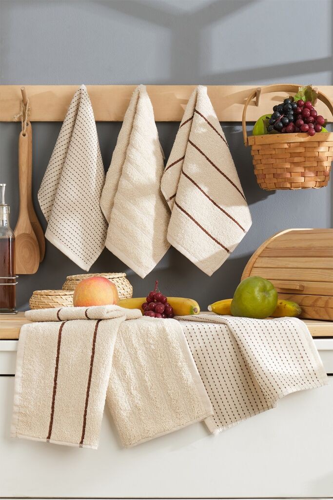 Комплет за рачни пешкири L'essentiel Maison Sofya, 30 x 50 cm, беж