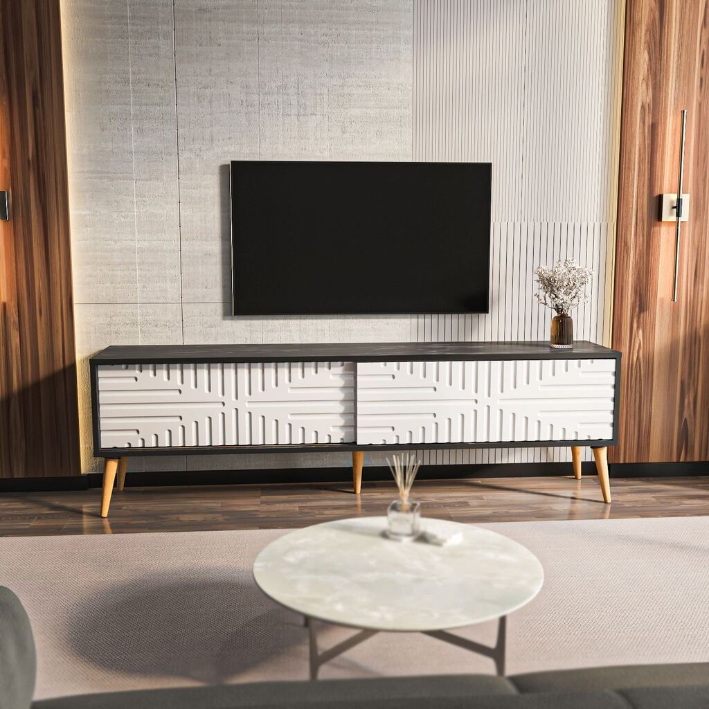 Комода за телевизор Hanah Home Riso, 180x54x35 см, црна