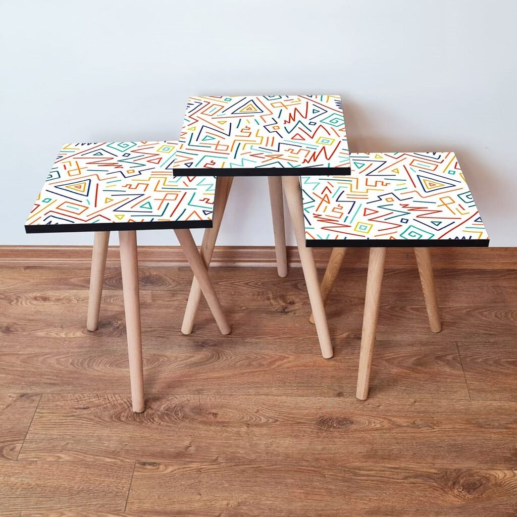 Комплет масички за кафе Hanah Home 3Shp216, 3 парчиња, шарени