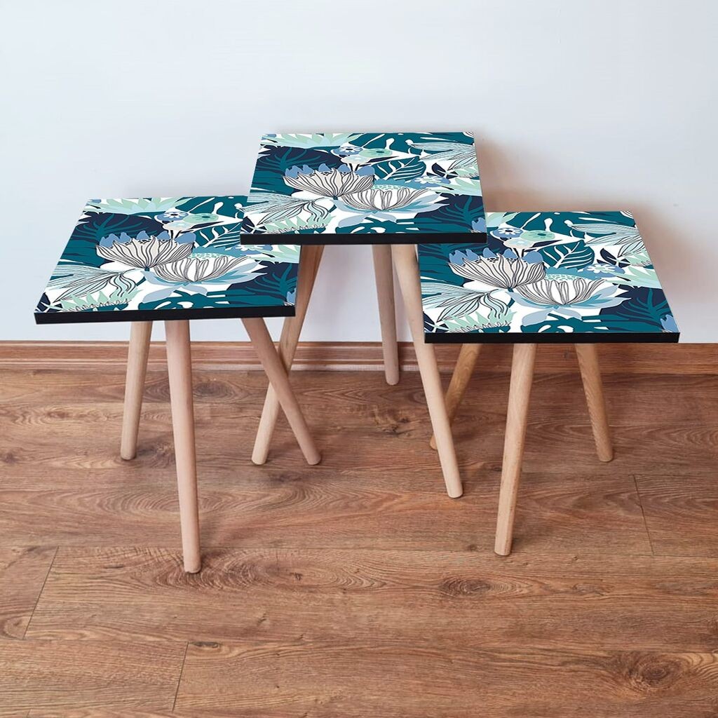 Комплет масички за кафе Hanah Home 3Shp210, 3 парчиња, сина