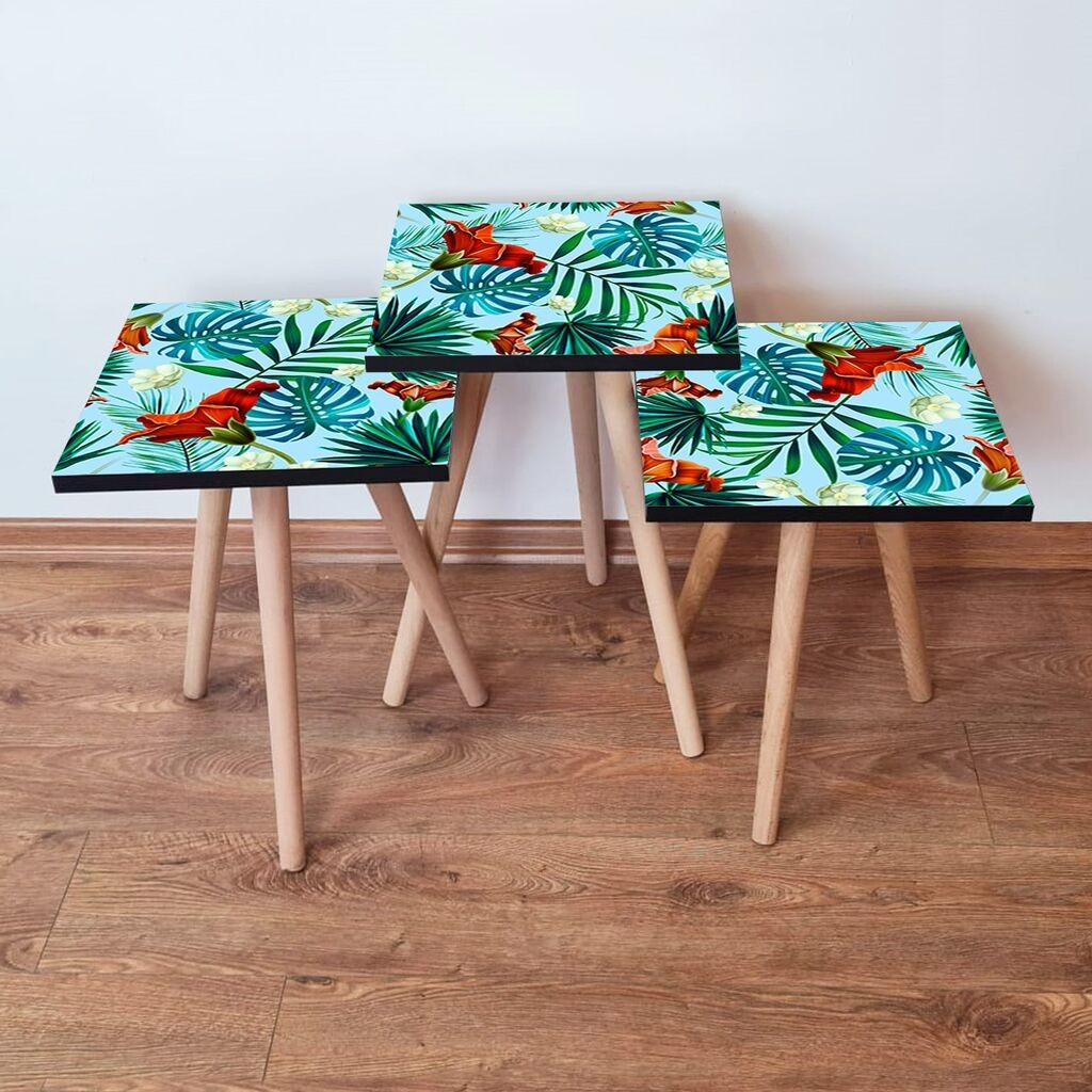 Комплет масички за кафе Hanah Home 3Shp199, 3 парчиња, шарени