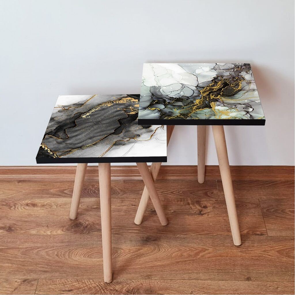 Комплет масички за кафе Hanah Home 2Shp351, 2 парчиња, дабова боја