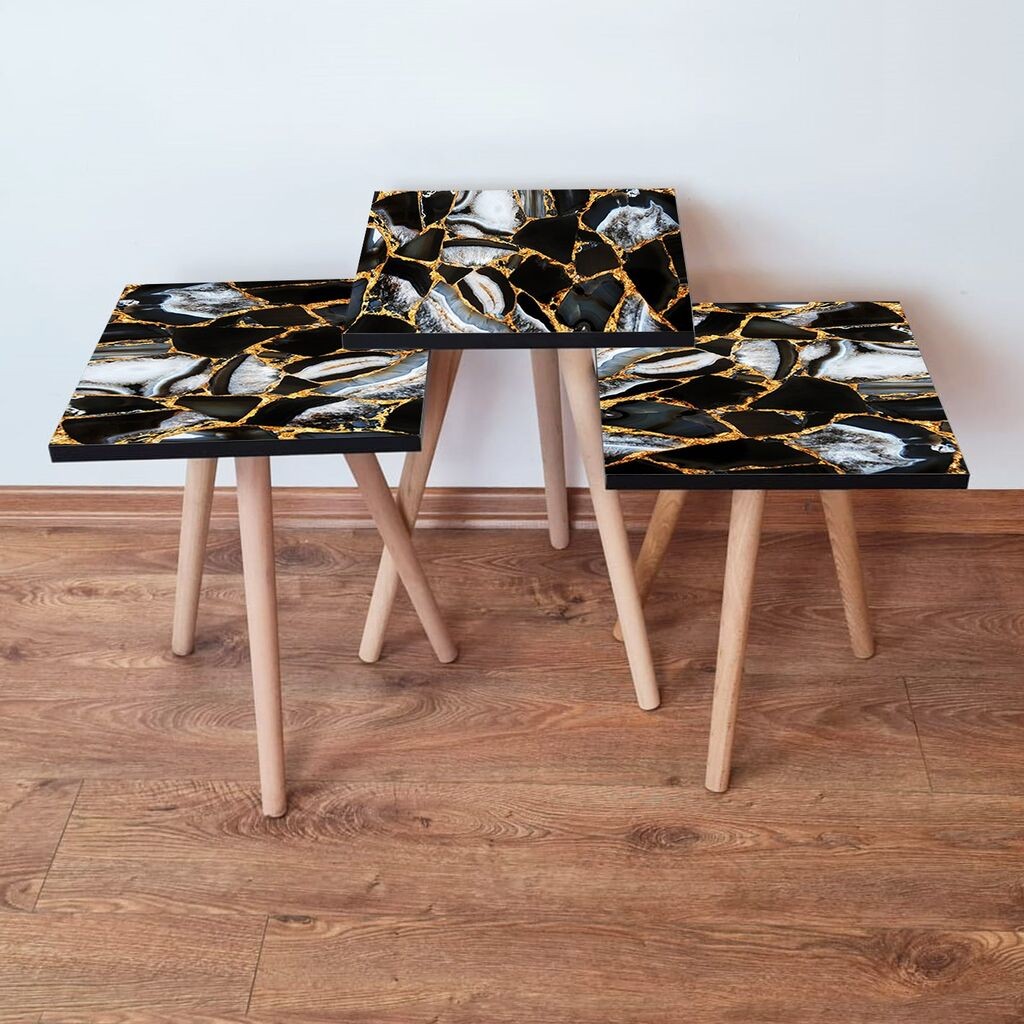 Hanah Home Комплет масички за кафе 3Shp99, 3 парчиња, црна