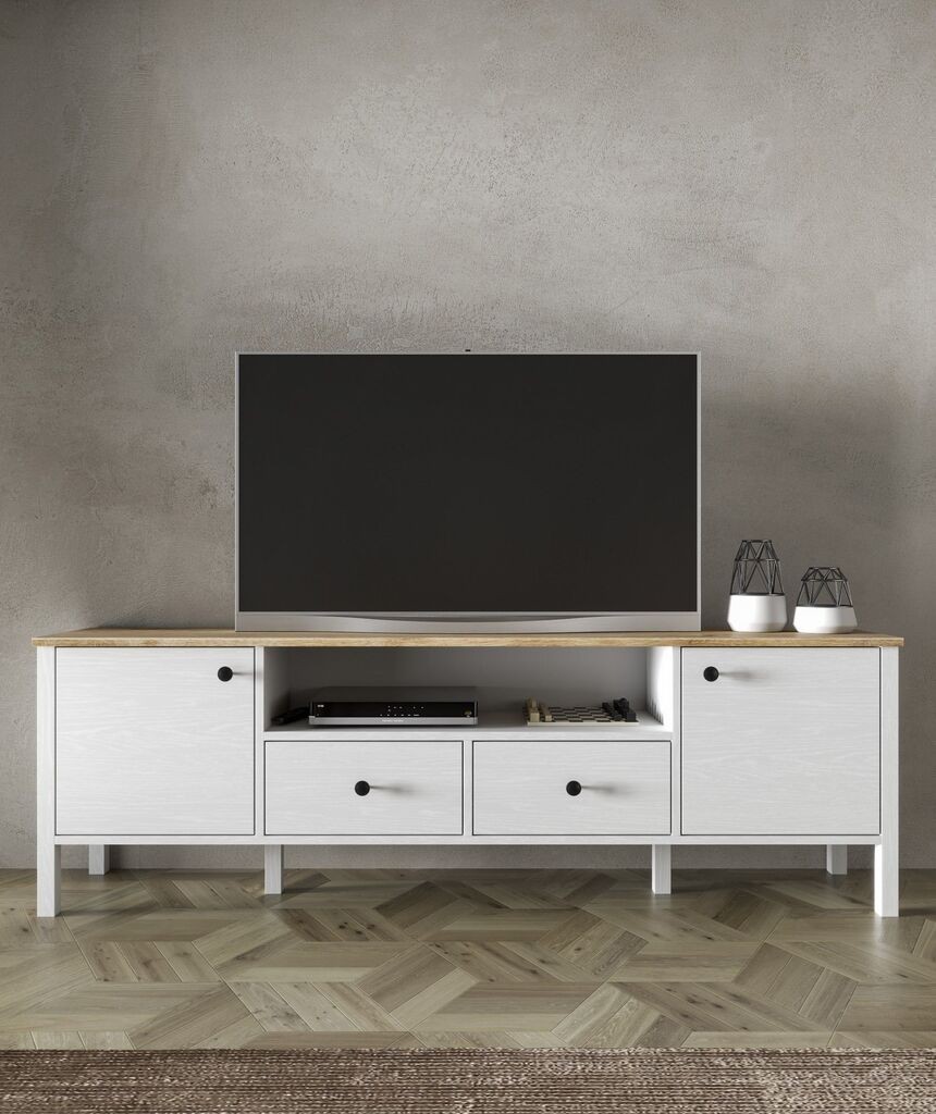 Комода за телевизор Hanah Home FRN-20056, 180x58x35 см, бела