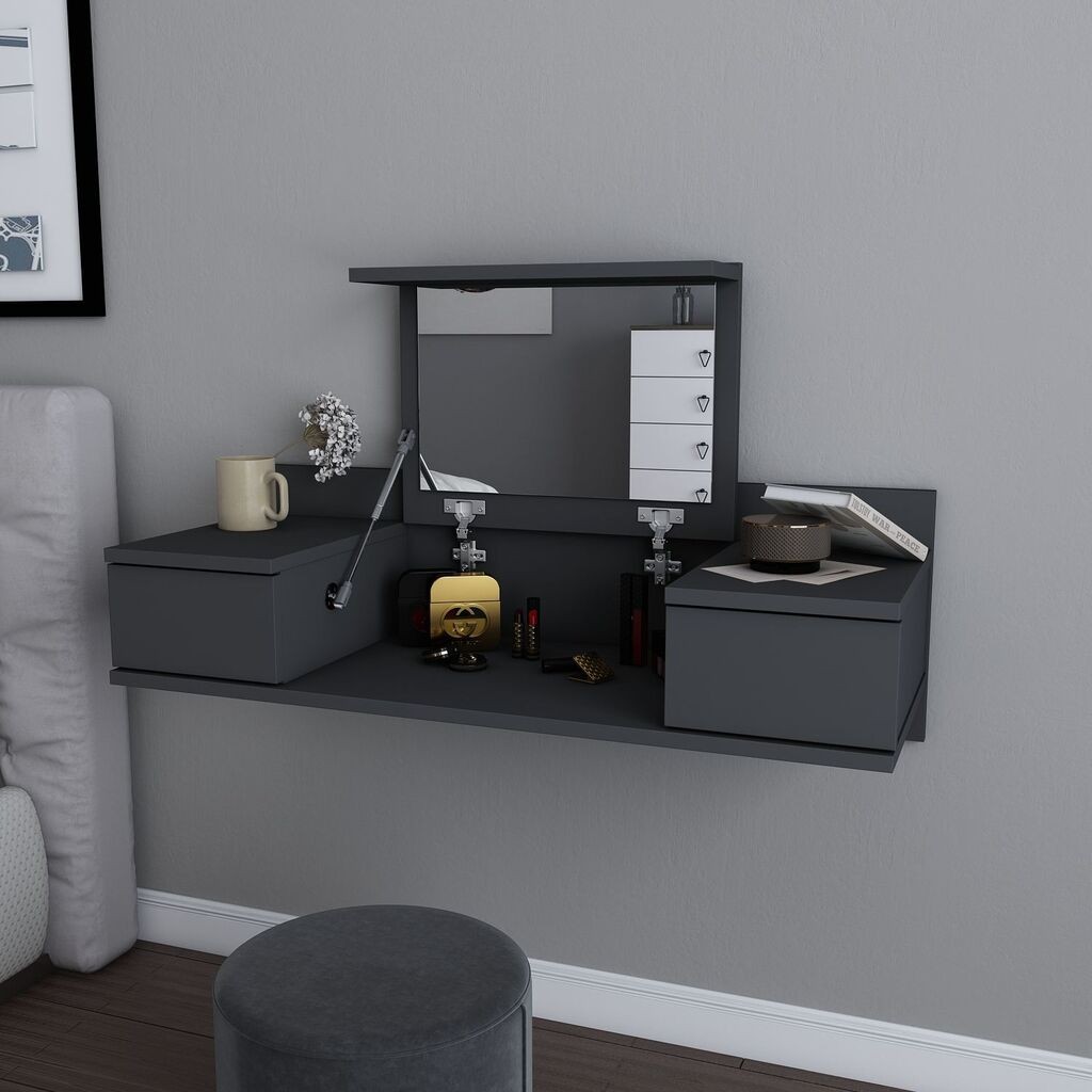 Тоалетна маса Hanah Home Zenn, антрацит